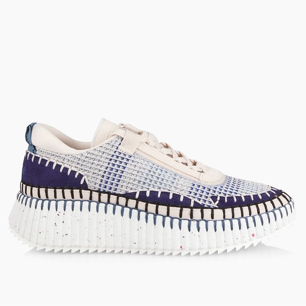 Trendy Women's Sneakers in Purple and White